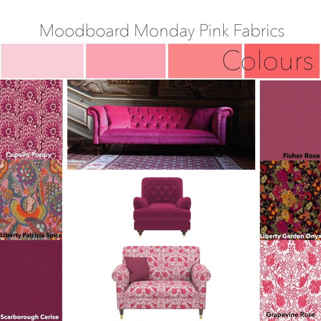 Moodboard Monday Pink Fabrics Sofas Stuff Blog Interior Design Ideas