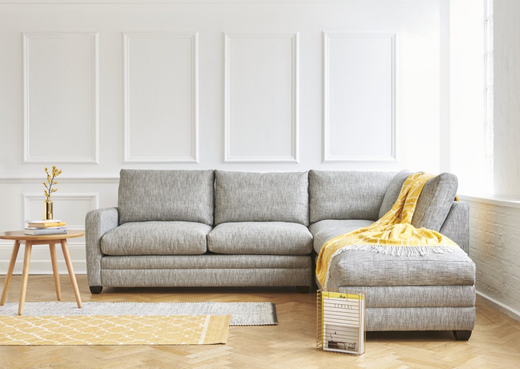 Sofas and stuff grey linen corner sofa with neutral decor