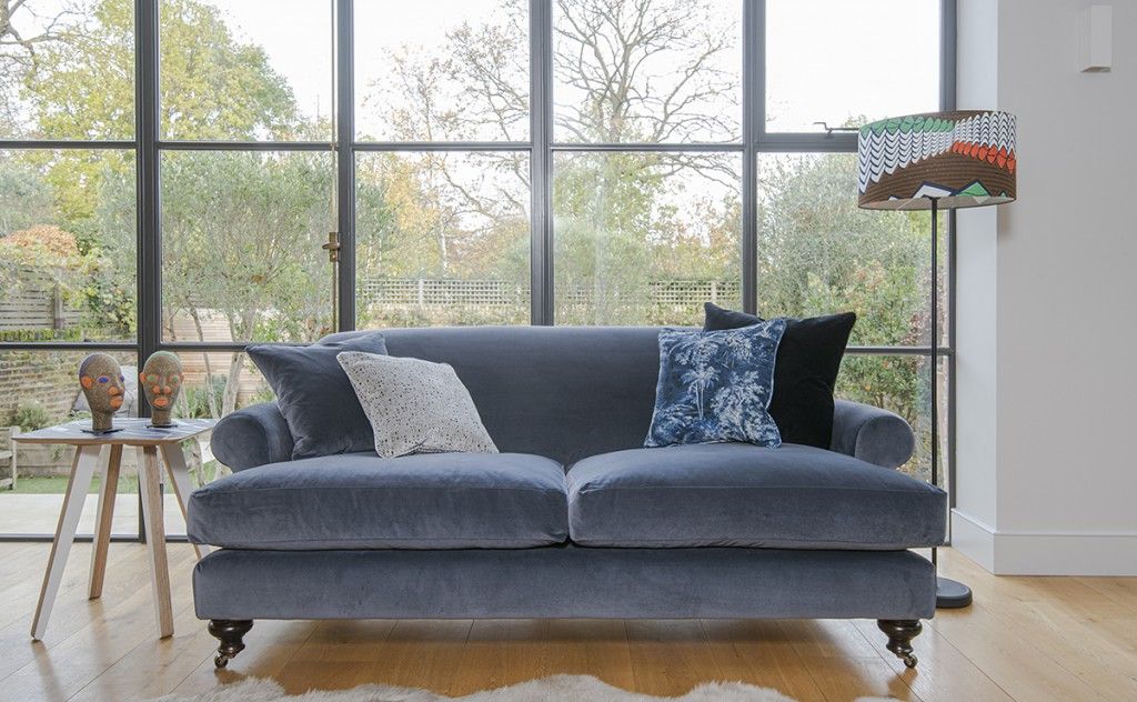 Hampton 4 seater sofa in Designers Guild Varese Granite