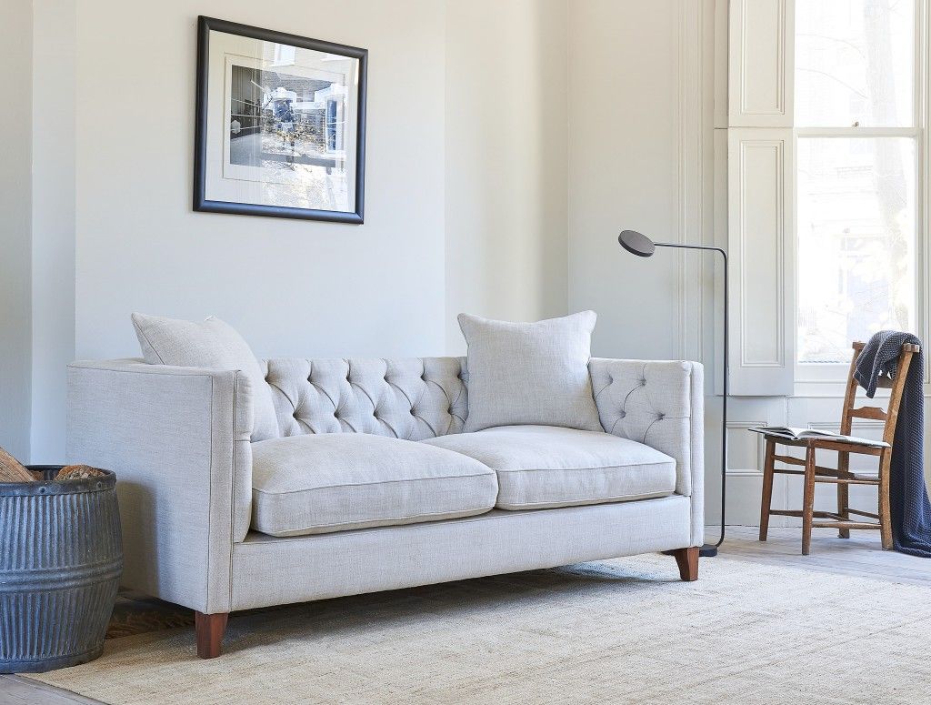 Haresfield 3 seater sofa in Sole Linen fabric