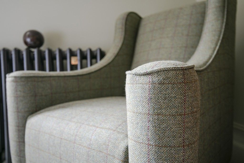 Sennen wool chair in Harris Tweed Huntsman Check Mountain Bracken