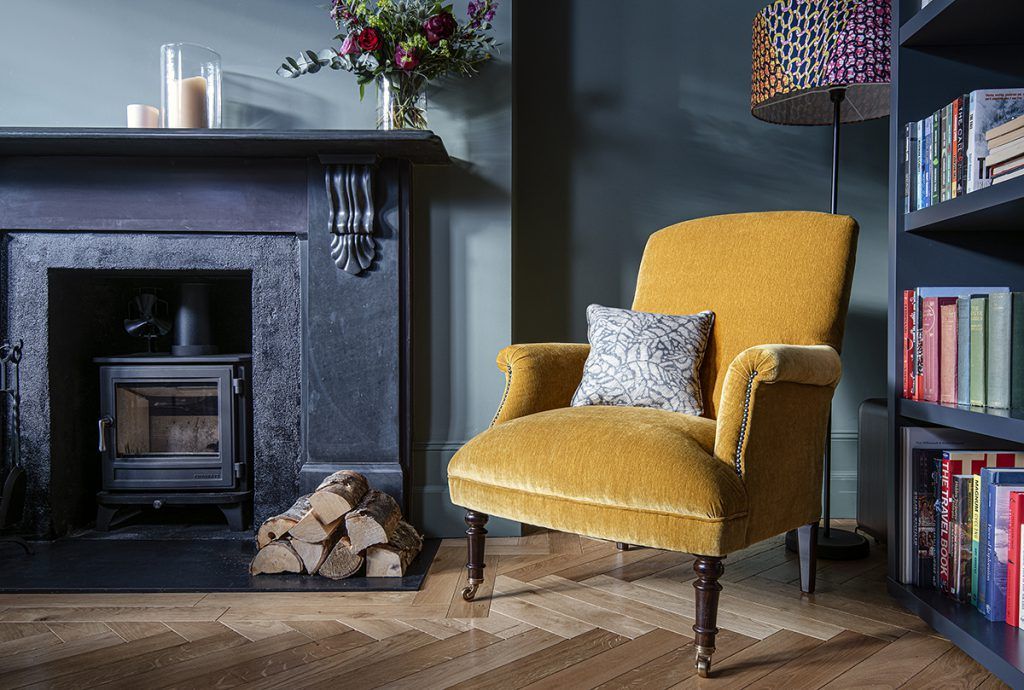 Haslemere Chair Textured Velvet Tumeric