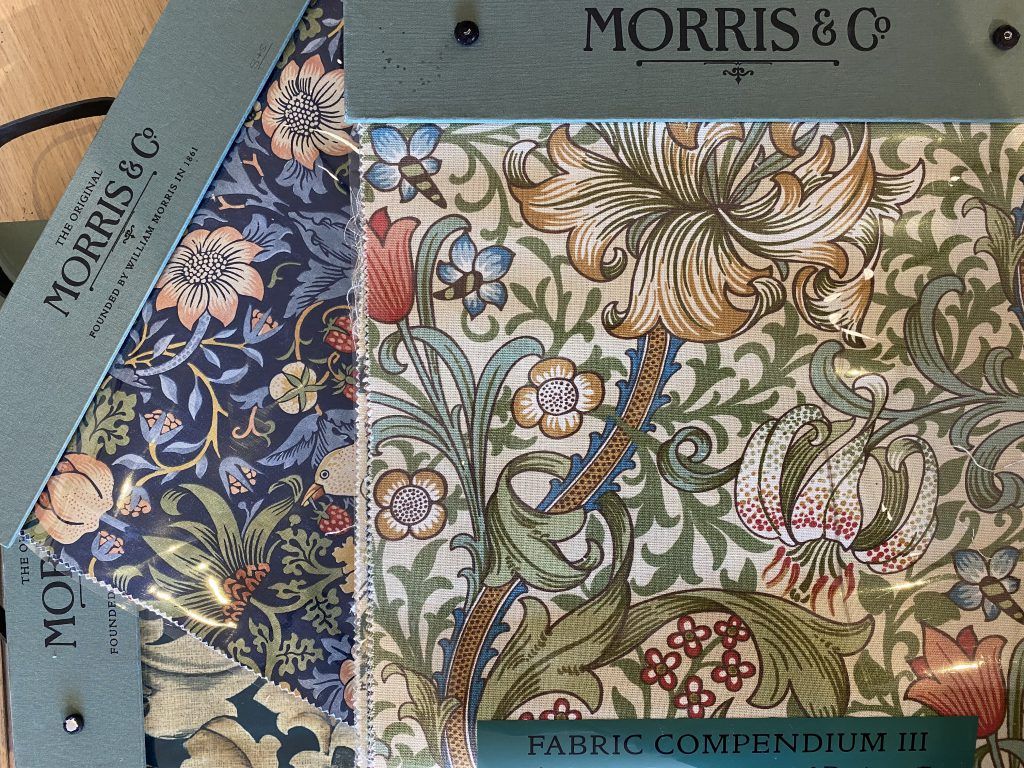 Morris & Co fabric books at Sofas & Stuff