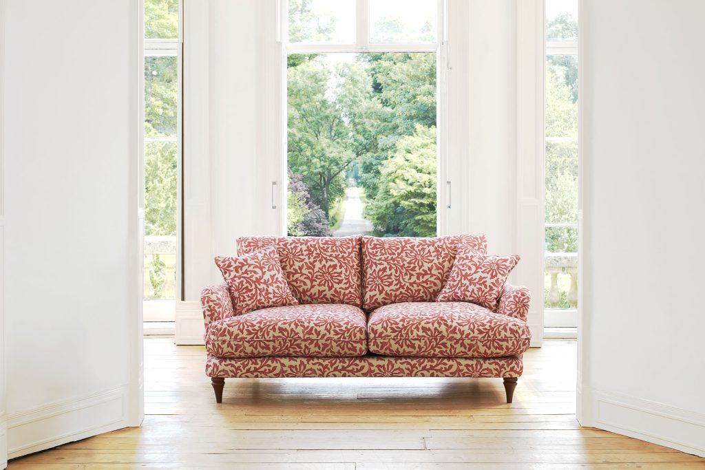 Graphic floral patterned sofa