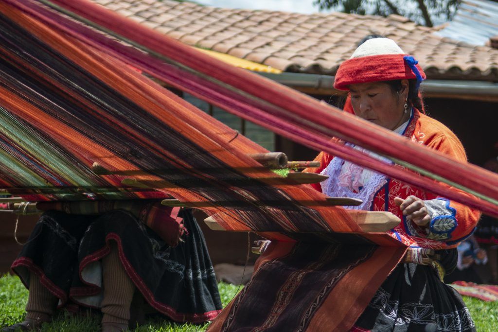 Handwoven fabric from weavers of the Centro de Textiles Tradicionales del Cusco (CTTC), Peru.