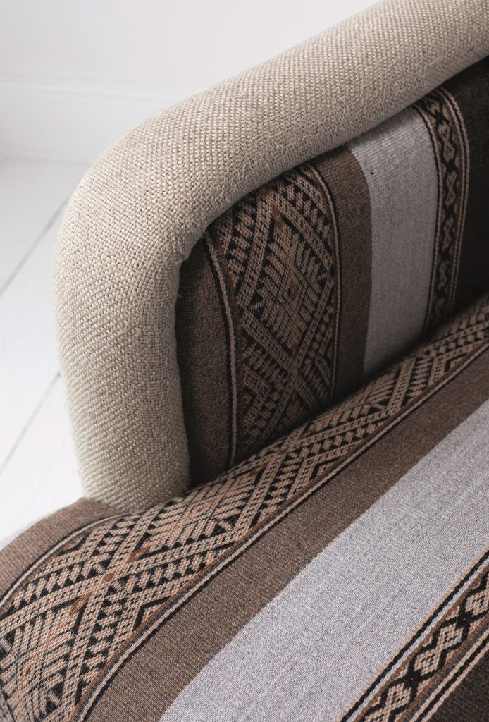 Sofas & Stuff Rothermere Chair upholstered in handwoven Peruvian textiles from the Accha Alta collective